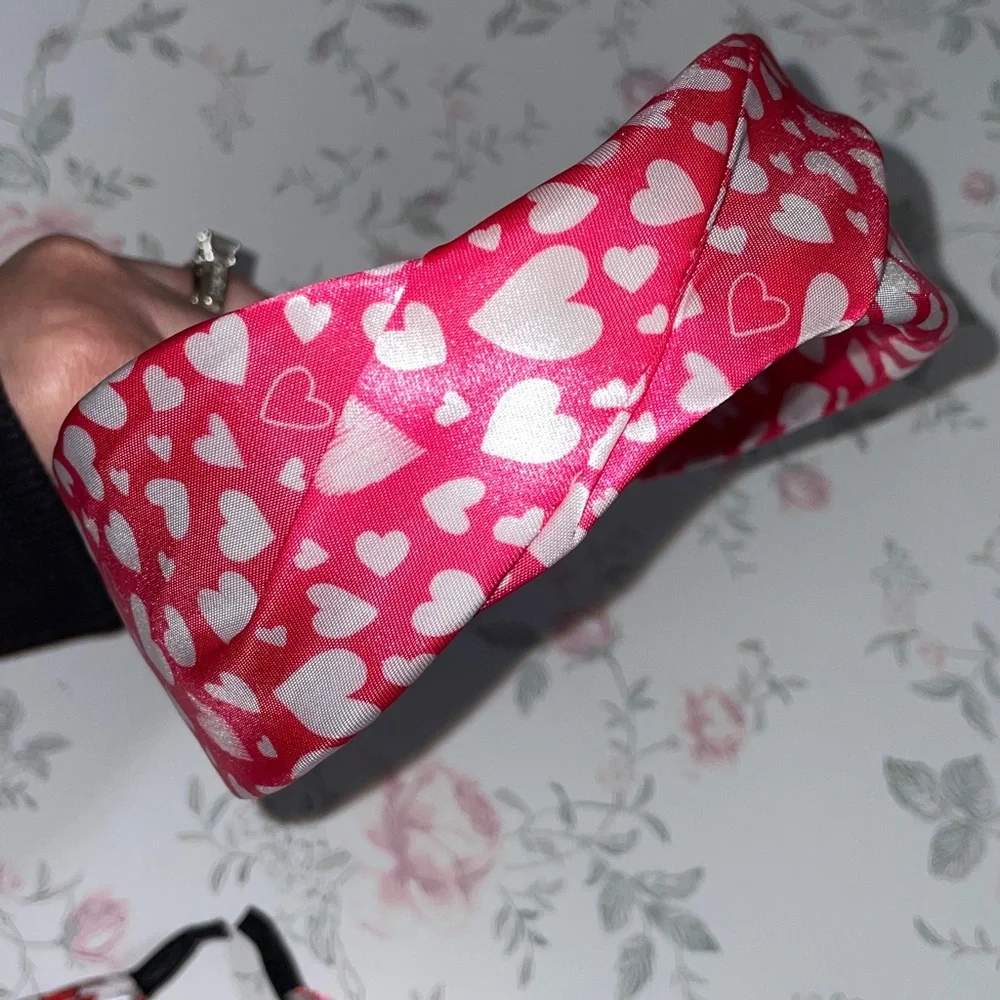 Heart Print Headbands - Pink and White NWOT